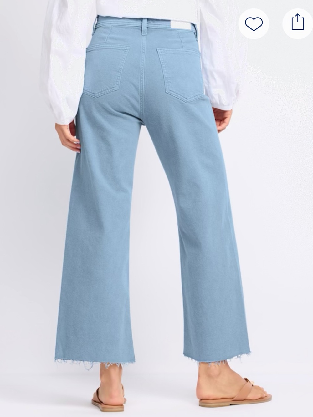 pistola Penny High Rise Crop Wide Leg Jean in Light Blue - Picture 3 of 5